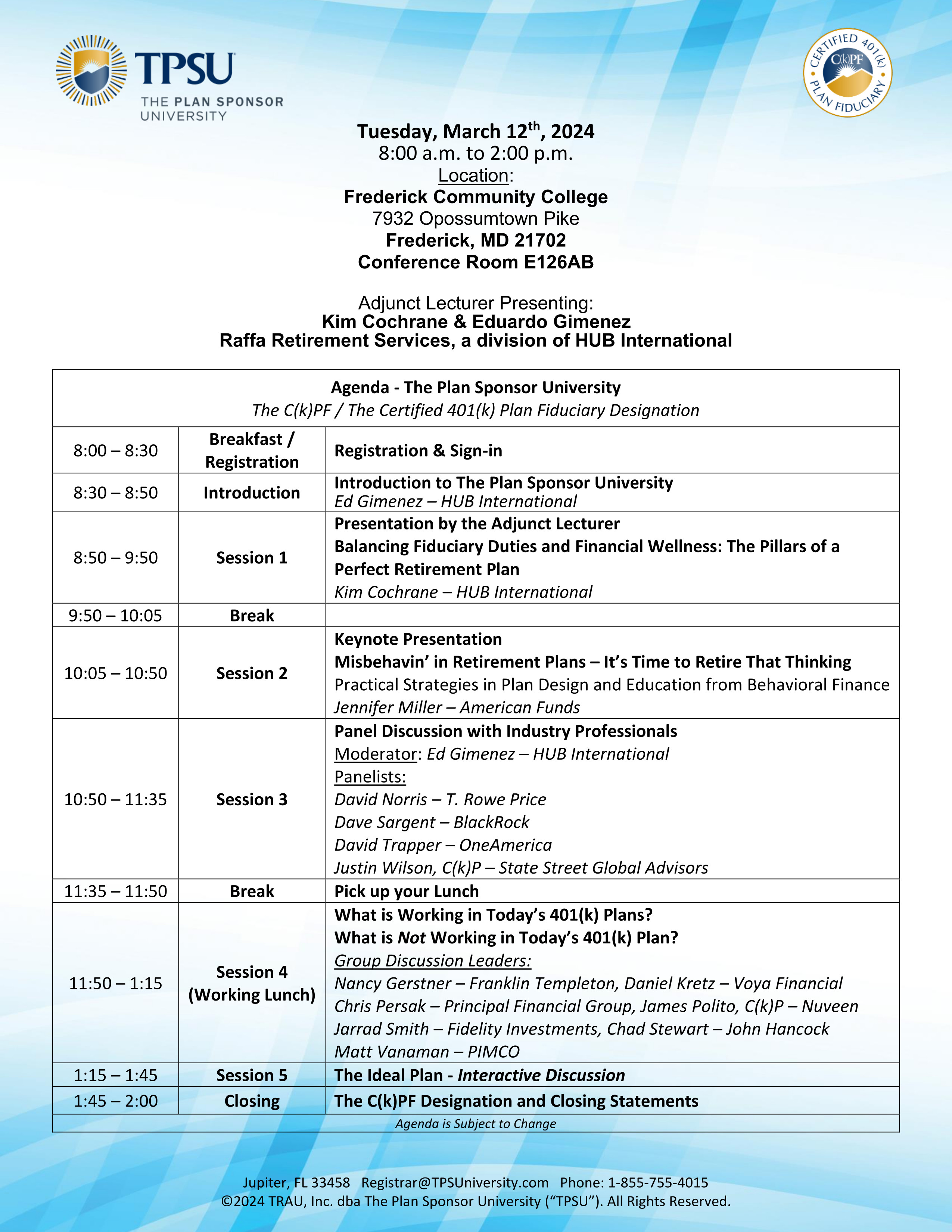 TPSU Agenda