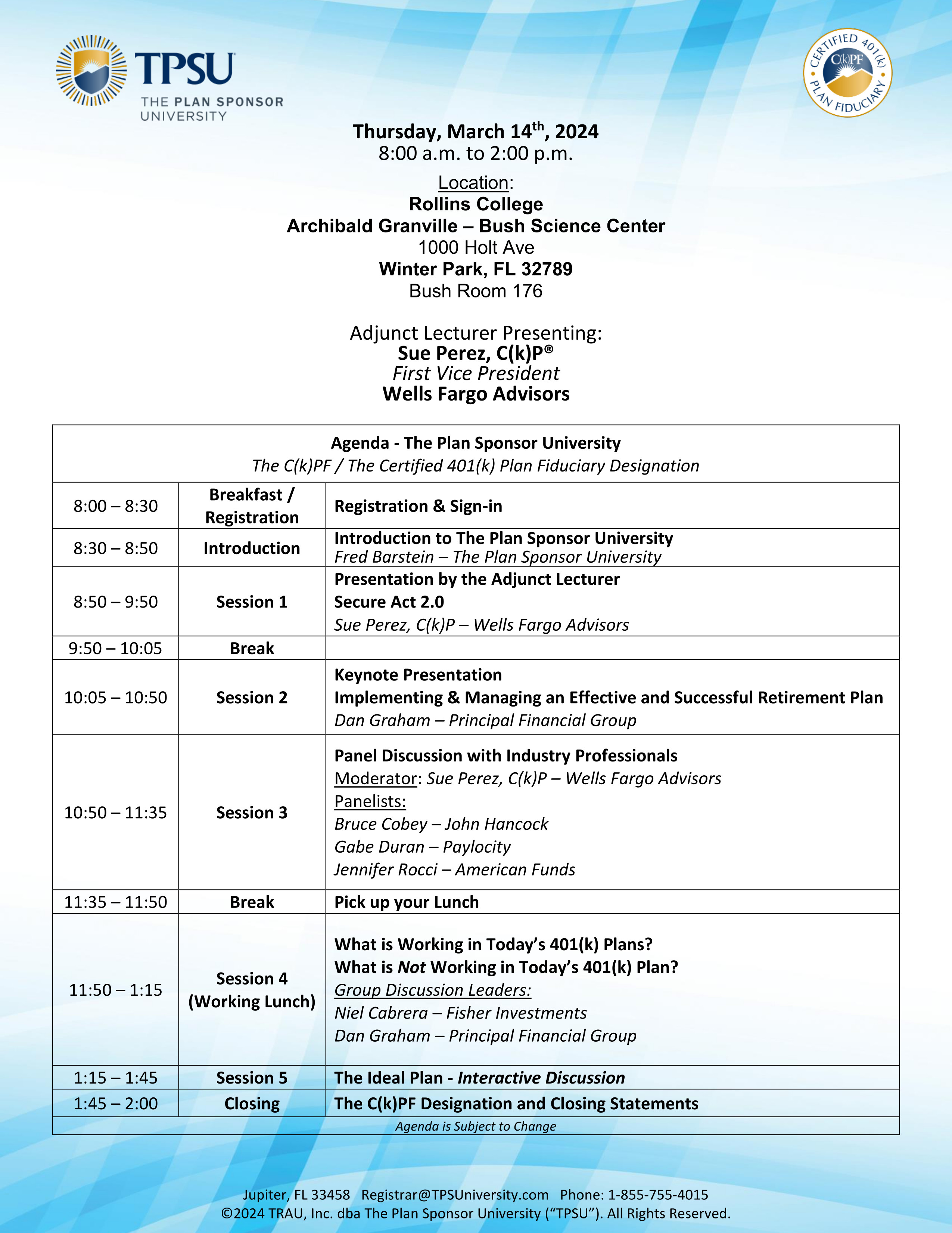 TPSU Agenda