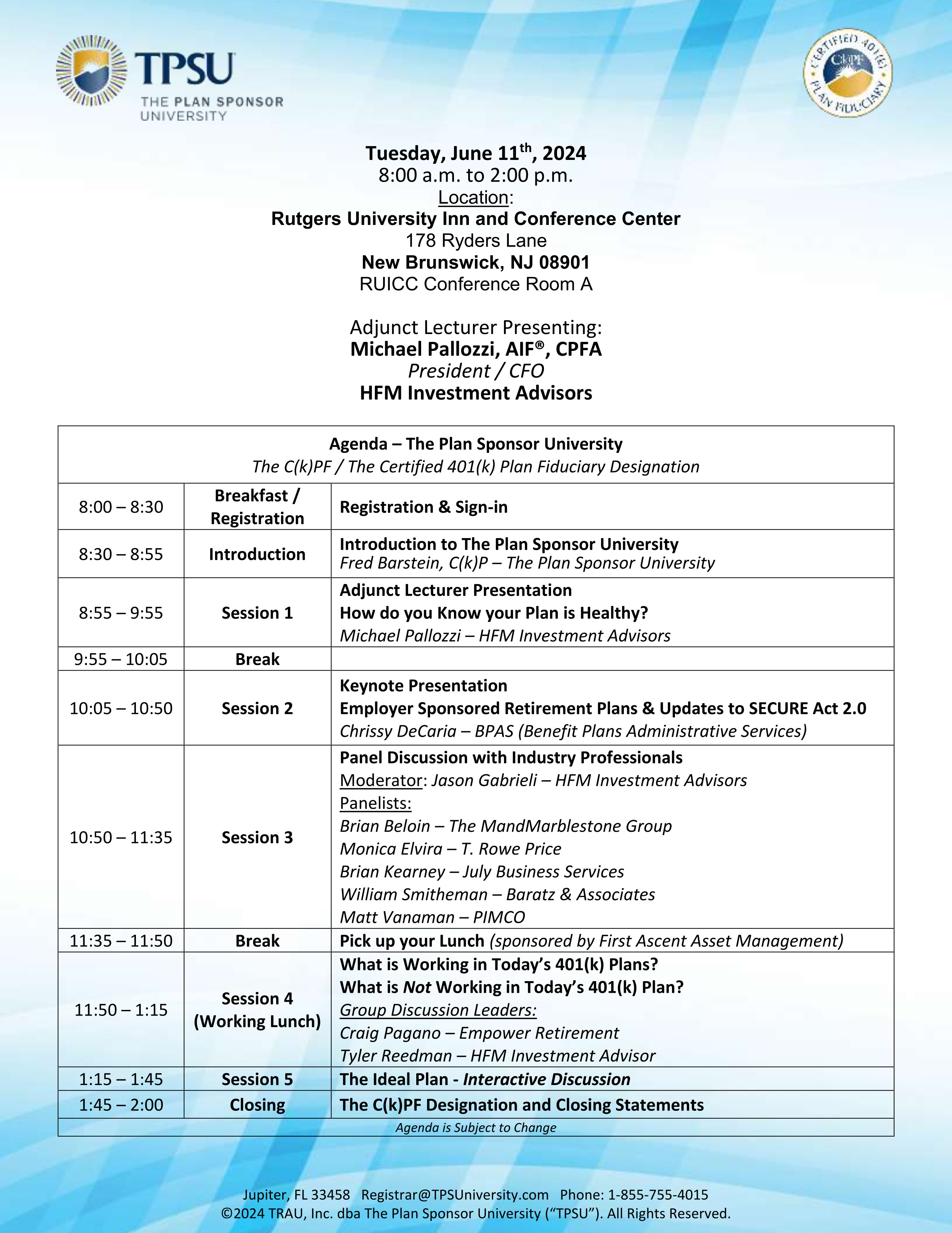 TPSU Agenda