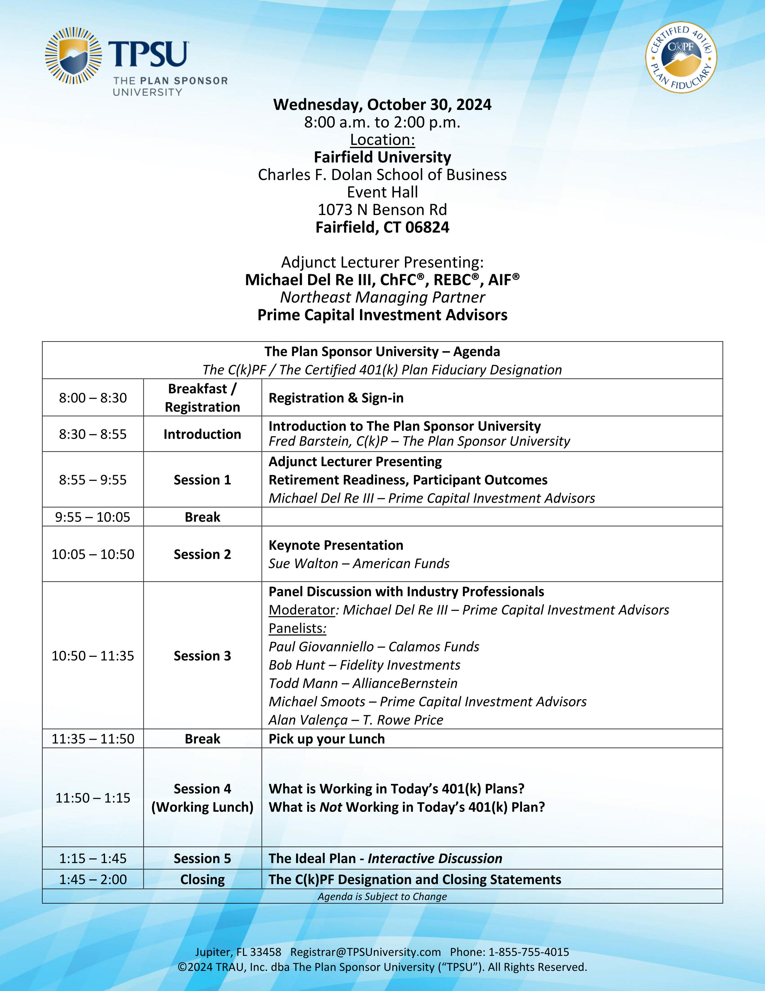 TPSU Agenda