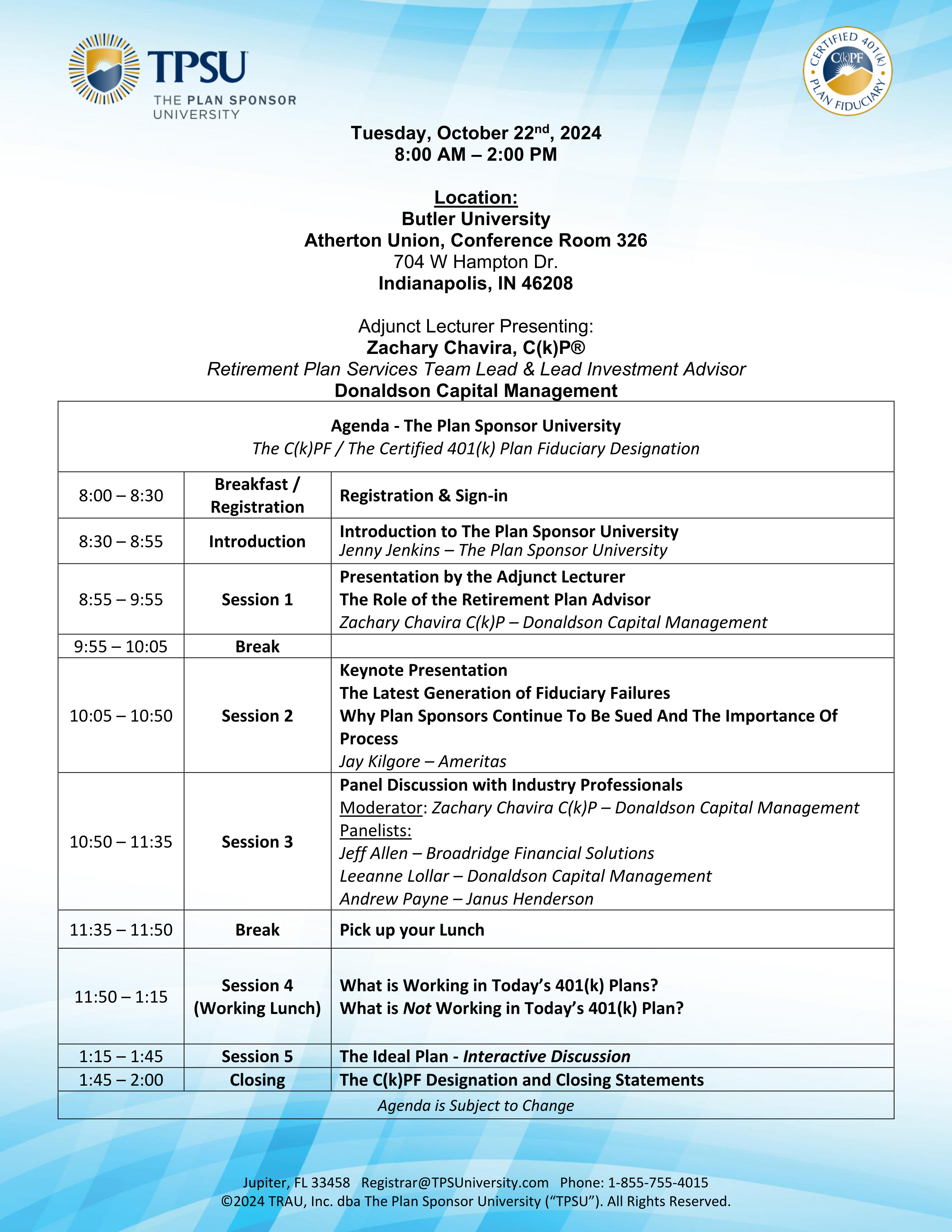 TPSU Agenda