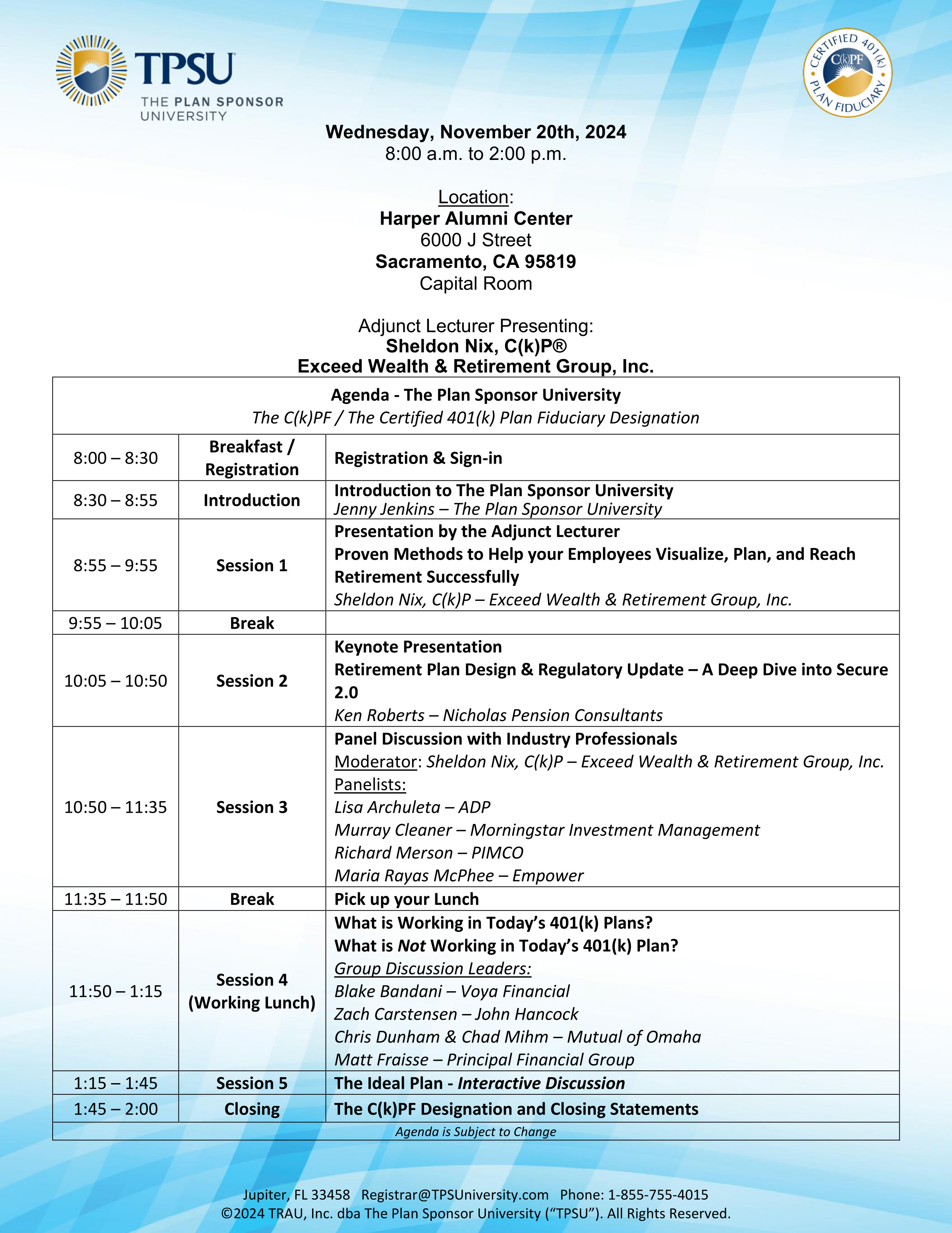 TPSU Agenda