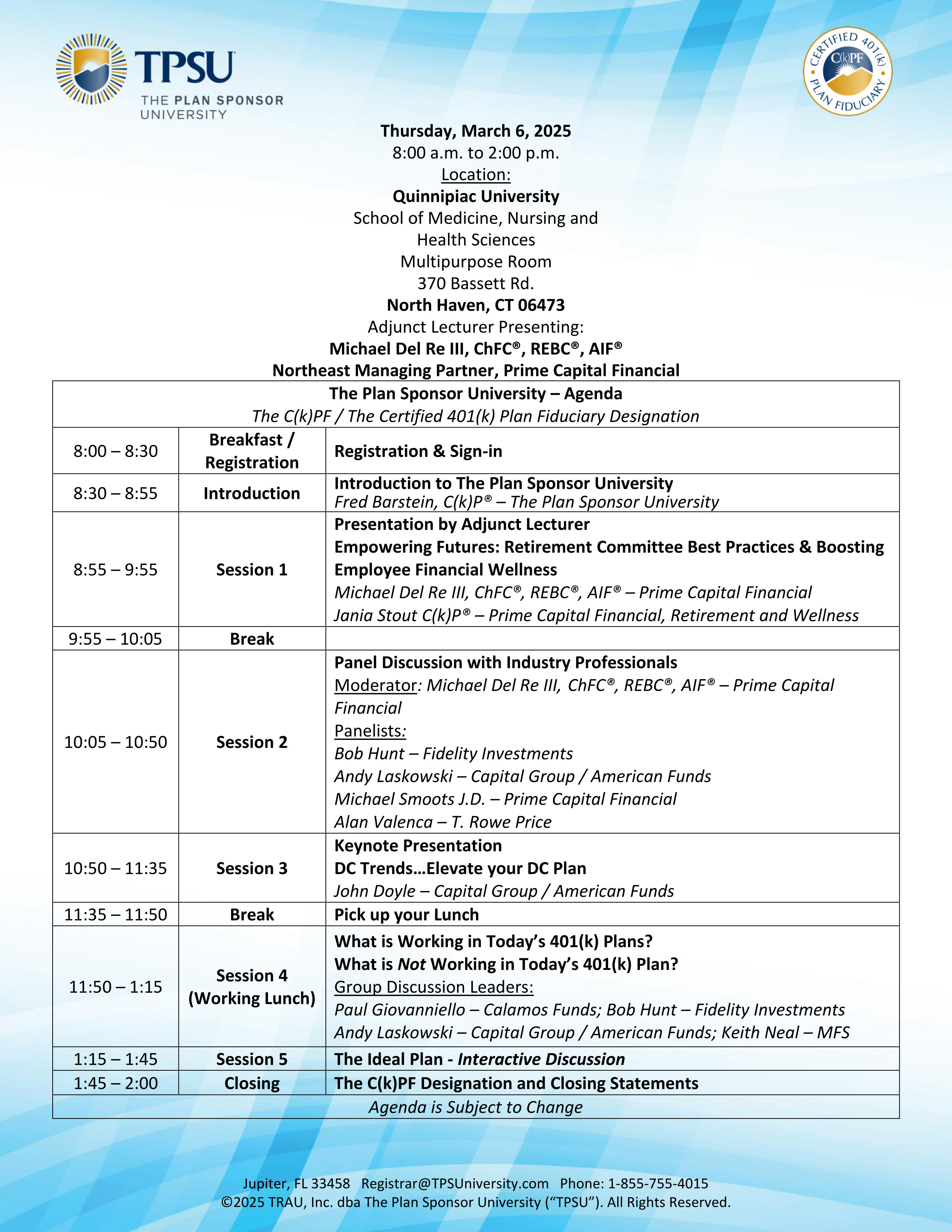 TPSU Agenda