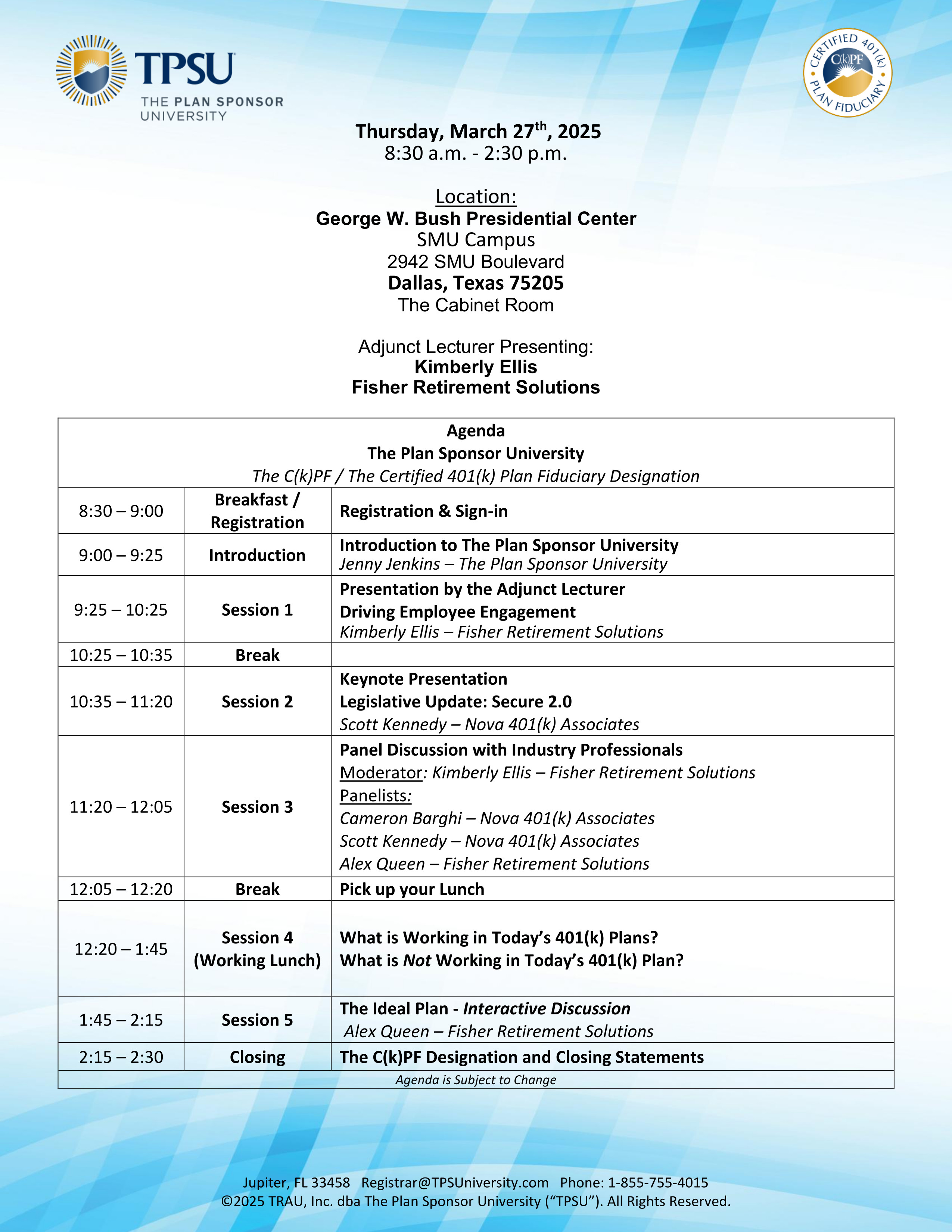 TPSU Agenda