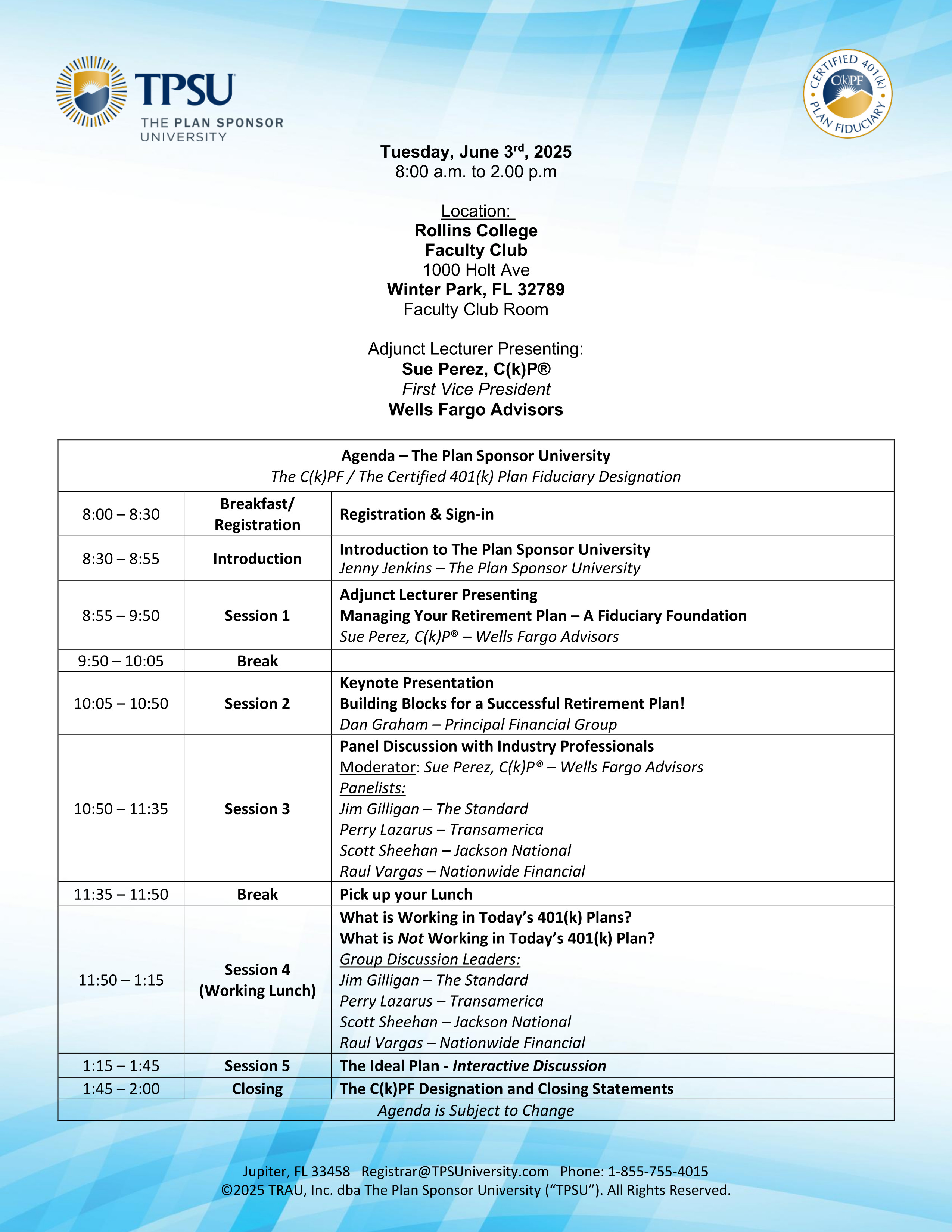 TPSU Agenda