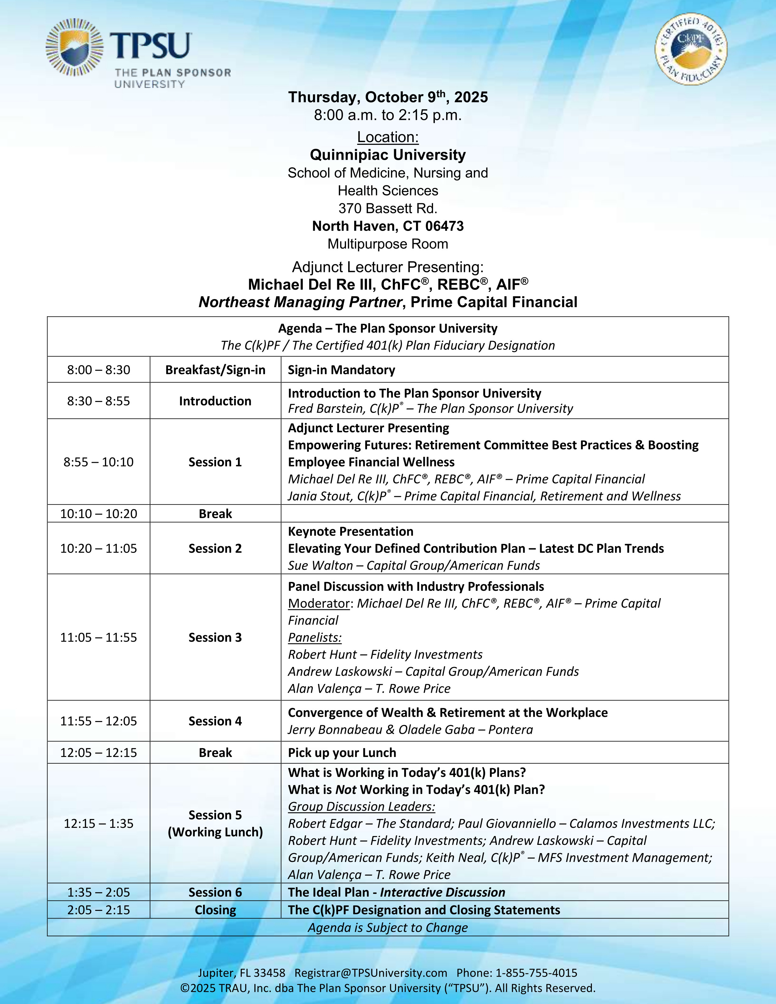 TPSU Agenda