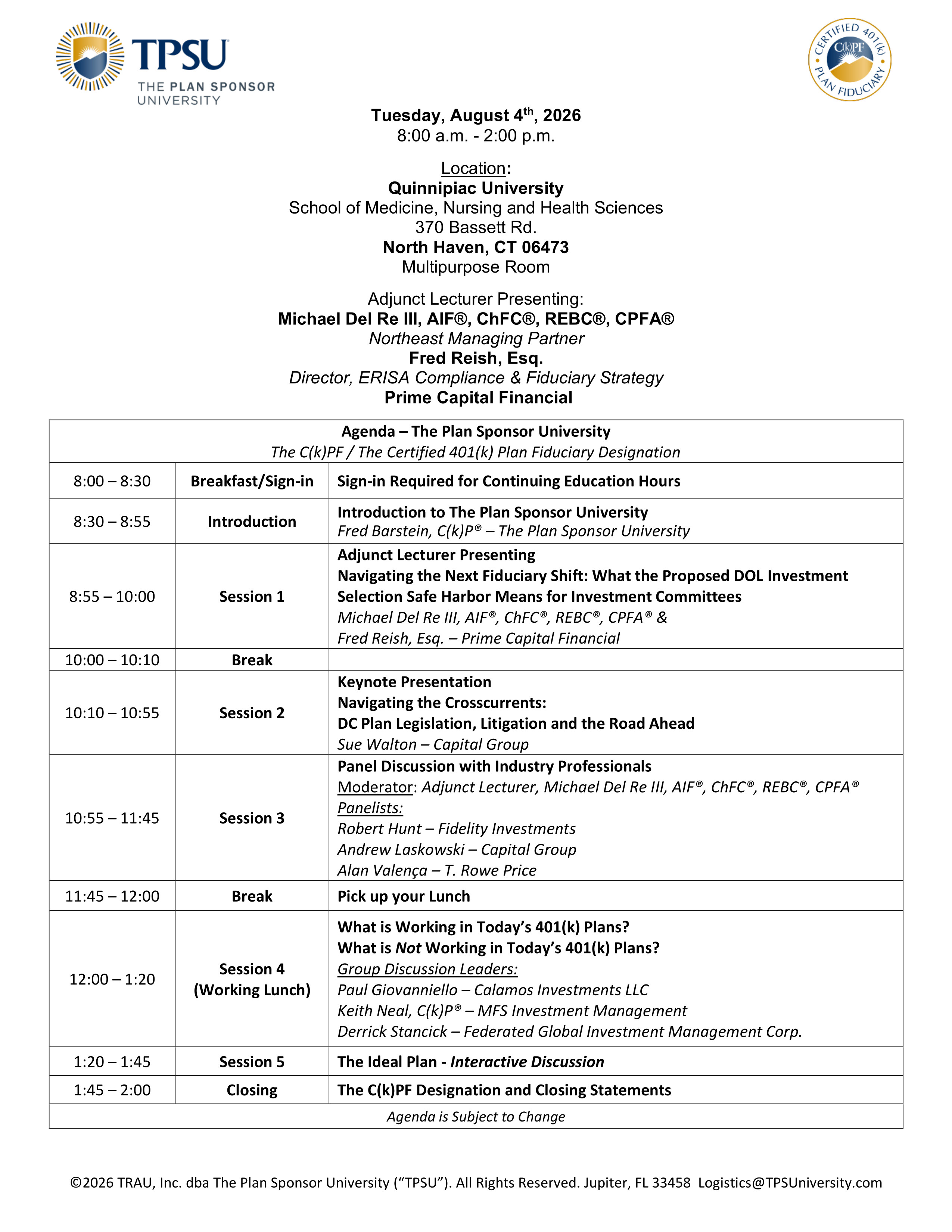 TPSU Agenda