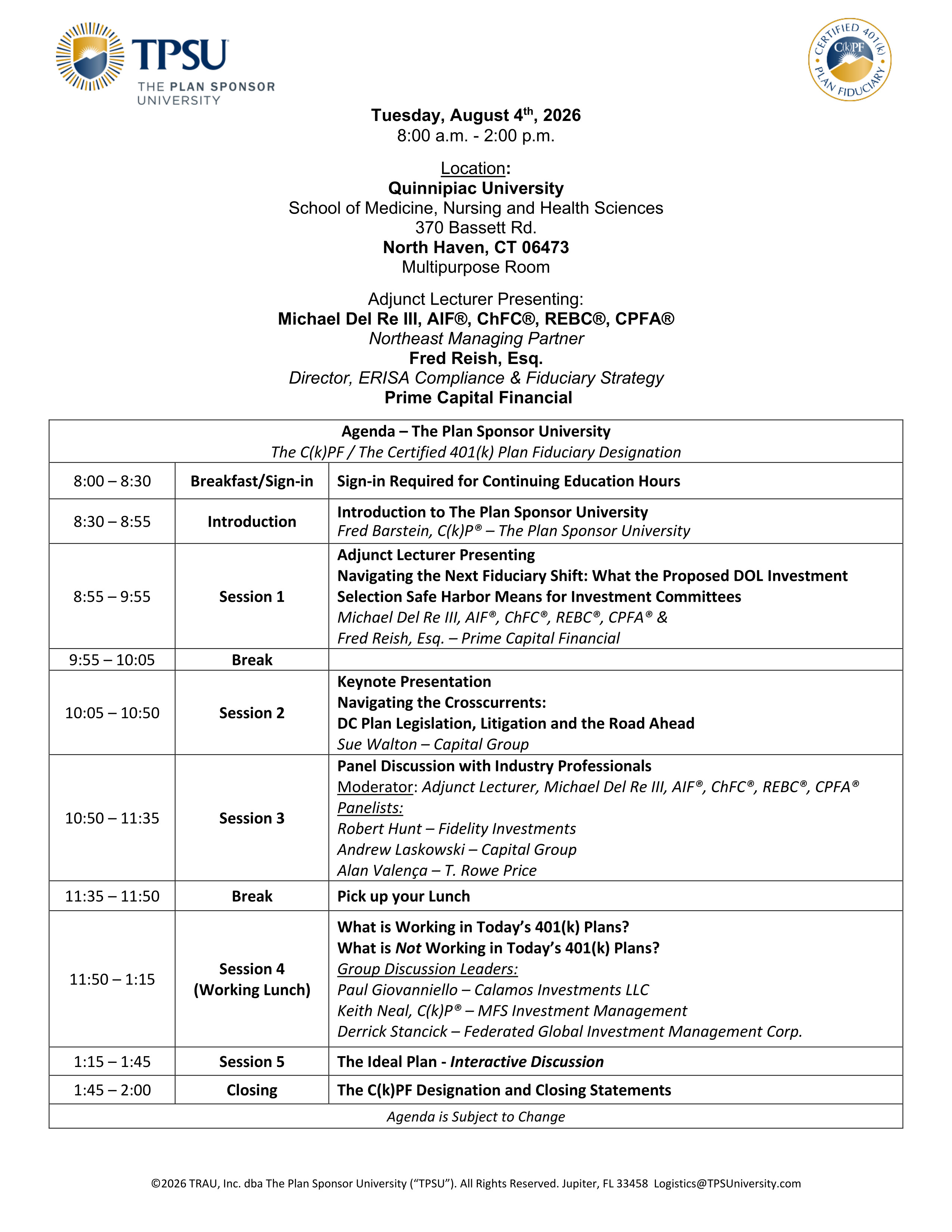 TPSU Agenda